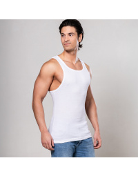 Alca Rib V‑Shape Lot de 2 Débardeurs Homme Blanc