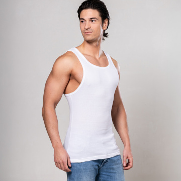 Alca Rib V‑Shape Lot de 2 Débardeurs Homme Blanc